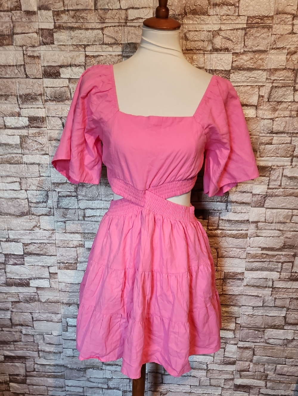 Shy Velvet Collection  Pink Cutout Sundress